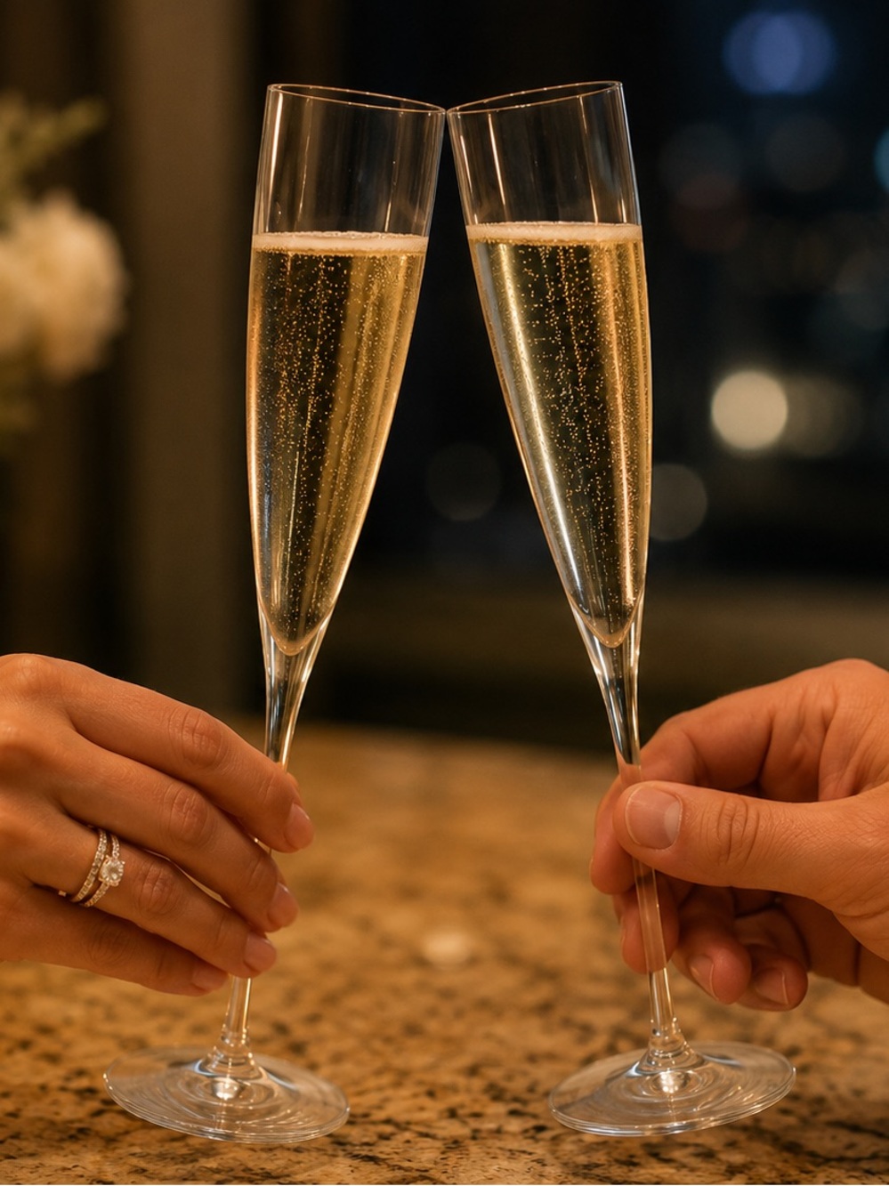 Waterford Trumpet Champagne Flutes Set of 2 Crystal Toasting Elegant Celebration